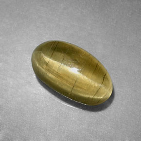 Apatite occhio di gatto Giallo verde naturale da 1.29 ct, Trasparente, Trasparente/Traslucido