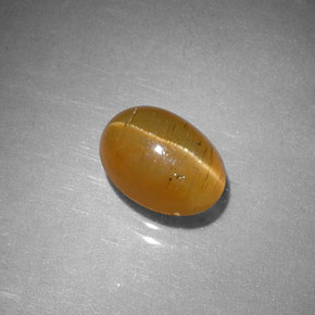 Apatite occhio di gatto arancione naturale da 1,43 ct, taglio ovale, traslucido