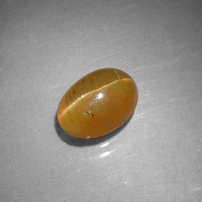 Apatite occhio di gatto arancione naturale da 1,43 ct, taglio ovale, traslucido