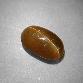 Cat's eye apatite naturale giallo da 2,44 ct, taglio ovale, traslucido