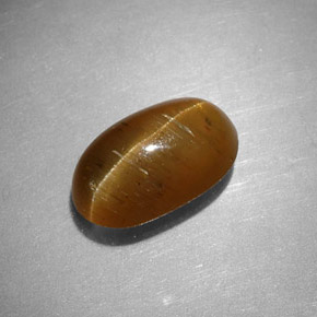 Cat's eye apatite naturale giallo da 2,44 ct, taglio ovale, traslucido