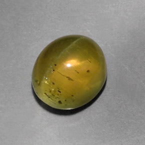 Apatite occhio di gatto Verde dorato naturale da 3.30 ct, Trasparente, Trasparente/Traslucido