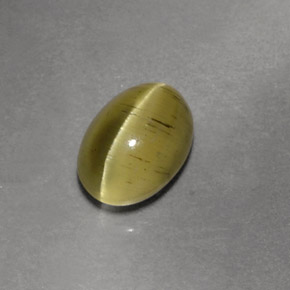 Apatite occhio di gatto verde dorato naturale da 1,47 ct, trasparente, trasparente/traslucido