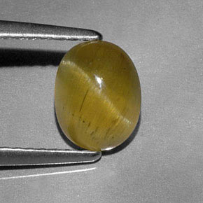 Apatite occhio di gatto verde dorato naturale da 1,44 ct, trasparente, trasparente/traslucido