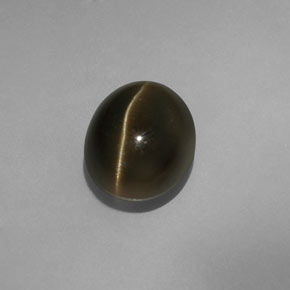 Cat's eye apatite naturale verde da 5,70 ct, taglio ovale, traslucido