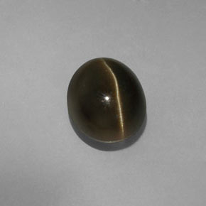 Cat's eye apatite naturale verde da 5,70 ct, taglio ovale, traslucido