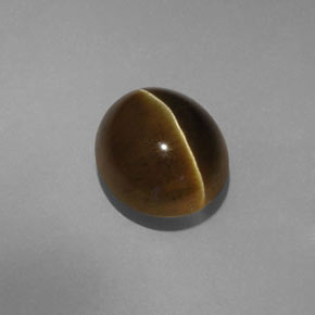 Apatite occhio di gatto Verde dorato naturale da 6.36 ct, Trasparente, Trasparente/Traslucido