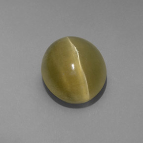 Cat's eye apatite naturale verde da 4,80 ct, trasparente, trasparente/traslucido