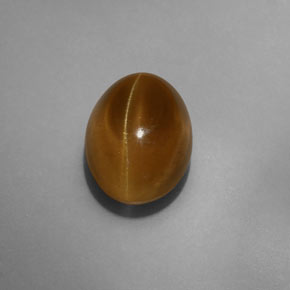 Apatite occhio di gatto Oro verdastro naturale da 7.75 ct, Trasparente, Trasparente/Traslucido