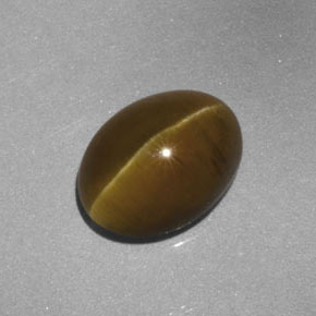 Cat's eye apatite naturale giallo da 3,52 ct, trasparente, trasparente/traslucido