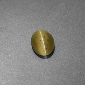 Apatite occhio di gatto Verde dorato naturale da 1.11 ct, Trasparente, Trasparente/Traslucido