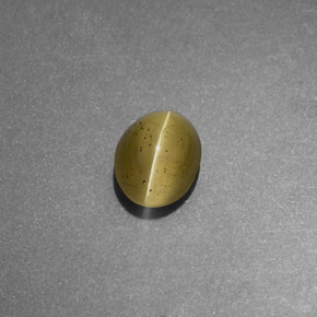 Apatite occhio di gatto Verde dorato naturale da 1.11 ct, Trasparente, Trasparente/Traslucido