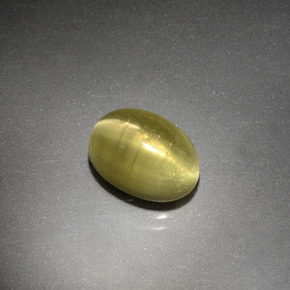 Apatite occhio di gatto Verde dorato naturale da 1.88 ct, Taglio ovale, Trasparente