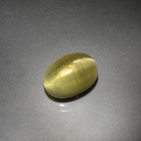 Apatite occhio di gatto Verde dorato naturale da 1.88 ct, Taglio ovale, Trasparente
