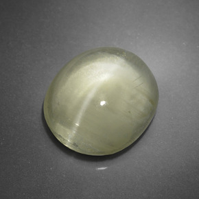 Apatite occhio di gatto Verde dorato naturale da 5.09 ct, Taglio ovale, Traslucido