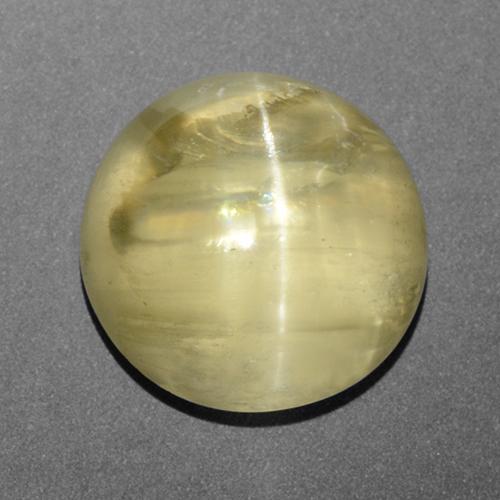 Apatite occhio di gatto Verde dorato naturale da 18.11 ct, Taglio rotondo, Traslucido