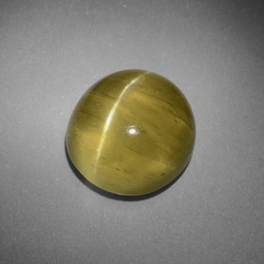 Apatite occhio di gatto Giallo verde naturale da 12.66 ct, Taglio ovale, Traslucido