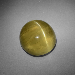 Apatite occhio di gatto Giallo verde naturale da 12.66 ct, Taglio ovale, Traslucido