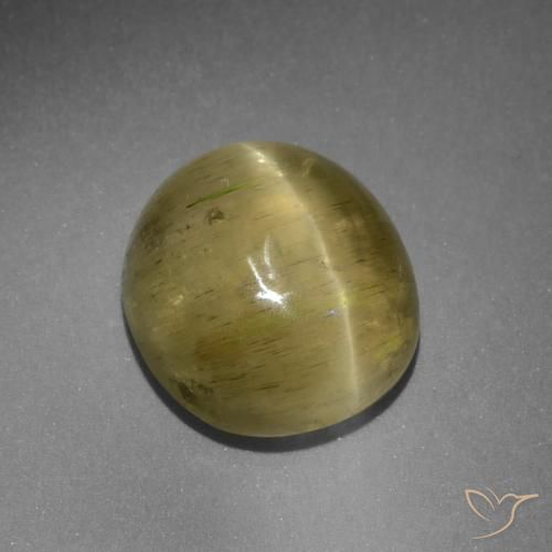 9.42ct Naturale Giallo neutro Apatite effetto occhio di gatto, Ovale, Traslucido