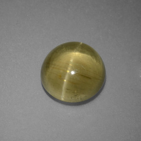 Cat's eye apatite naturale verde da 3,69 ct, taglio rotondo, traslucido
