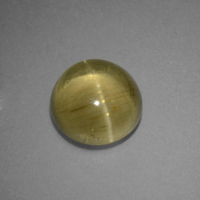 Cat's eye apatite naturale verde da 3,69 ct, taglio rotondo, traslucido