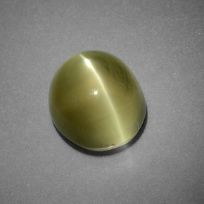 Apatite occhio di gatto Giallo verde naturale da 6.00 ct, Taglio ovale, Traslucido