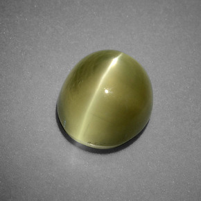 Apatite occhio di gatto Giallo verde naturale da 6.00 ct, Taglio ovale, Traslucido