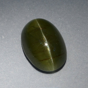 Apatite occhio di gatto Giallo verde naturale da 4.13 ct, Taglio ovale, Traslucido