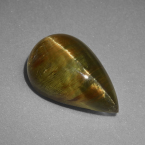 Apatite occhio di gatto Oro verdastro naturale da 4.02 ct, Forma a pera, Traslucido
