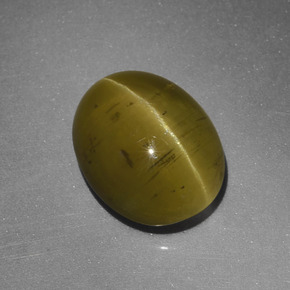 Apatite occhio di gatto Verde dorato naturale da 5.25 ct, Taglio ovale, Traslucido