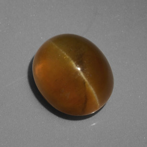 Apatite occhio di gatto Verde dorato naturale da 4.62 ct, Taglio ovale, Traslucido