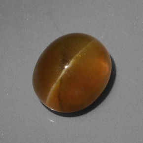 Apatite occhio di gatto Verde dorato naturale da 4.62 ct, Taglio ovale, Traslucido