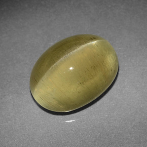 Apatite occhio di gatto Verde dorato naturale da 4.26 ct, Taglio ovale, Traslucido