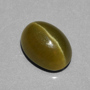 Apatite occhio di gatto naturale verde da 5,85 ct, taglio ovale, traslucido
