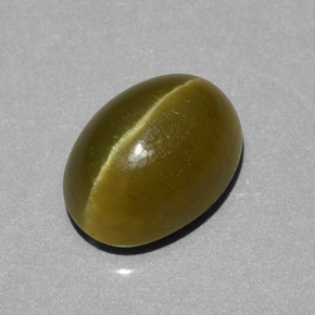 Apatite occhio di gatto naturale verde da 5,85 ct, taglio ovale, traslucido