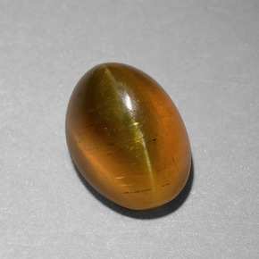 Apatite occhio di gatto Oro verdastro naturale da 6.55 ct, Taglio ovale, Traslucido
