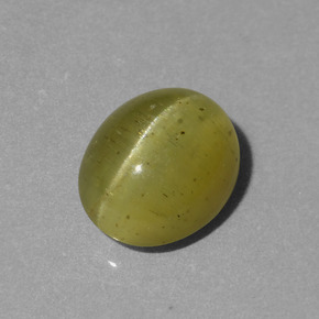 Apatite occhio di gatto Verde dorato naturale da 4.65 ct, Taglio ovale, Traslucido