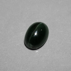 Apatite occhio di gatto verde naturale da 3,27 ct, taglio ovale, traslucido