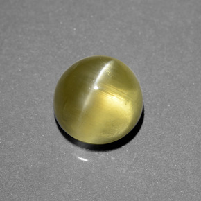 Apatite occhio di gatto dorato verdastro naturale da 6,34 ct, taglio rotondo, traslucido