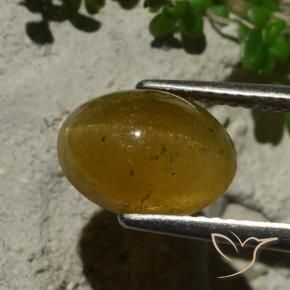 Apatite occhio di gatto Marrone chiaro naturale da 3.64 ct, Ovale, Traslucido