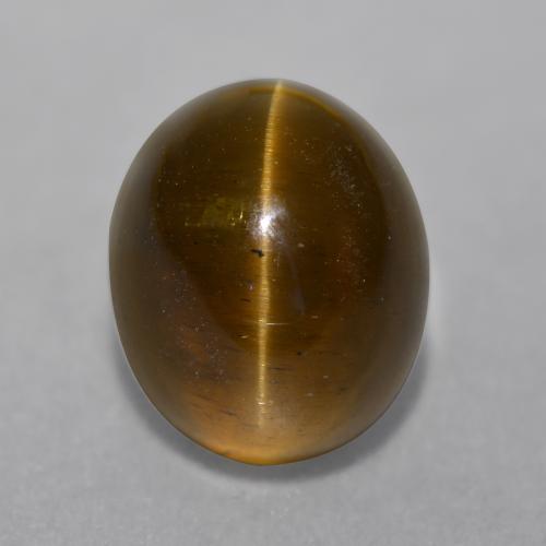 Cat's eye apatite naturale marrone da 7,22 ct, taglio ovale, traslucido