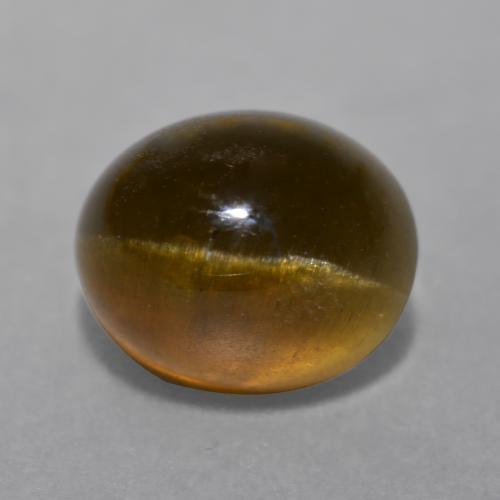 Cat's eye apatite naturale marrone da 7,22 ct, taglio ovale, traslucido