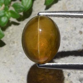 Cat's eye apatite naturale verde da 2,93 ct, taglio ovale, traslucido