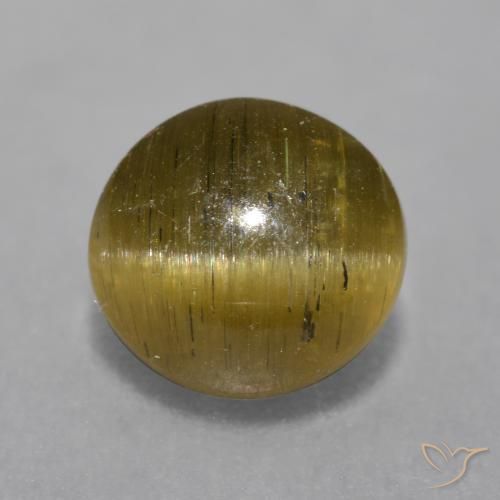 Apatite occhio di gatto Marrone medio naturale da 3.02 ct, Taglio rotondo, Traslucido