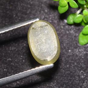 Apatite occhio di gatto Giallo neutro naturale da 2.32 ct, Taglio ovale, Traslucido