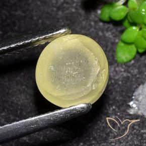 Apatite occhio di gatto Giallo medio naturale da 3.41 ct, Rotondo, Traslucido