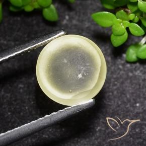 Apatite occhio di gatto Giallo pallido naturale da 3.48 ct, Rotondo, Trasparente