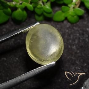 Apatite occhio di gatto Giallo neutro naturale da 2.34 ct, Ovale, Trasparente