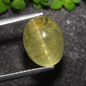 Apatite occhio di gatto Giallo dorato chiaro naturale da 3.51 ct, Taglio ovale, Traslucido
