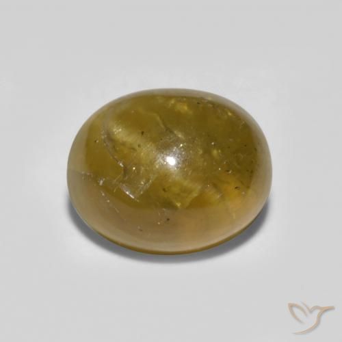 Apatite occhio di gatto Giallo brunastro naturale da 1.76 ct, Ovale, Traslucido